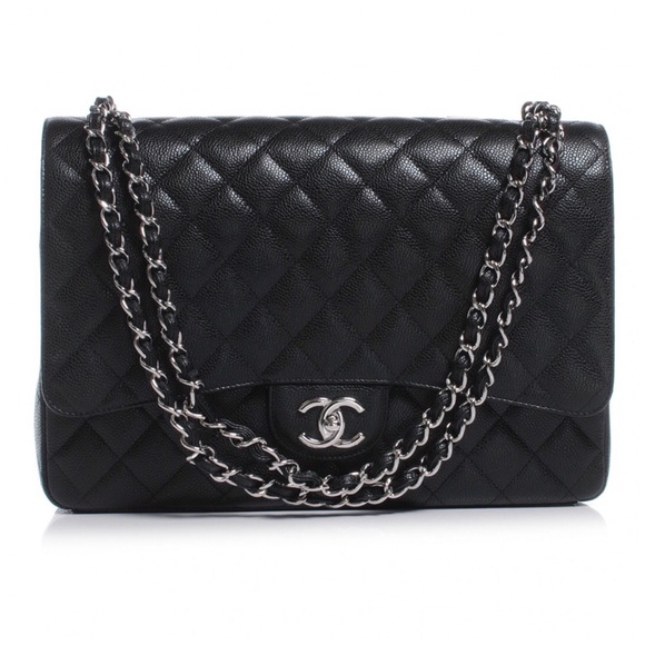 CHANEL Handbags - 🚫SOLD🚫 Chanel Maxi Flap Bag Black Caviar SHW